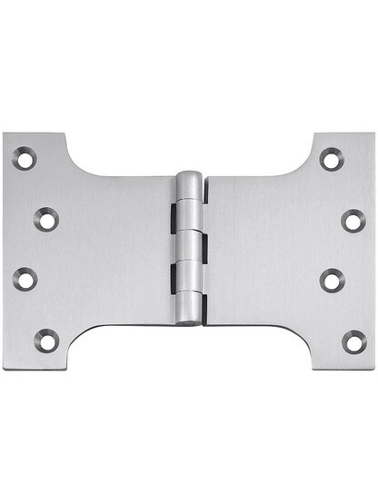 4 inch x 6 inch Premium Brass Parliament Door Hinge In Satin Chrome.